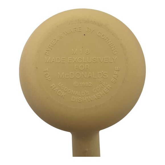 1982 McDonald’s Pyrex Mugs Set 2 Corning Beige Handle Vintage Coffee Glass Cups - Picture 4 of 12